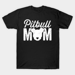 Pitbull Mom (White) T-Shirt